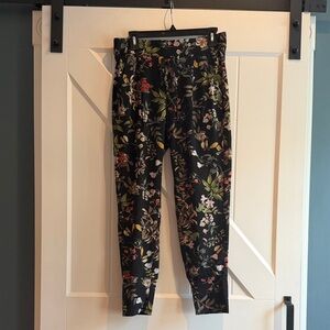 RAFFAELLO ROSSI Floral Print Pants - Black and Multicolor